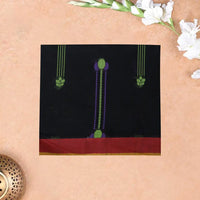 Black with Light Red Negamam Cotton Saree