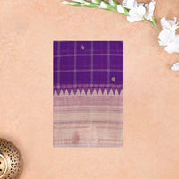 Violet With Gold Zari Premium Quality Pure Cotton Saree