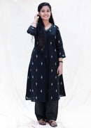 Yazhini-Black with White patterns and embroidery Ladies Branded Co-ord-set Readymade