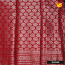 Green with Red blue Stripes Design Semi Raw Silk Saree