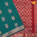 Teal green With Maroon Kalyani Cotton Saree