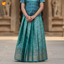 Rama Green Girls Branded Readymade Pattu Pavadai