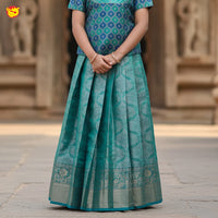 Rama Green Girls Branded Readymade Pattu Pavadai