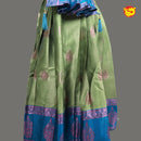 Peacock blue  with Light Olive Green Girls & Women Branded Readymade Pattu Gown