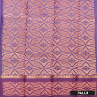 Sea Blue With  Purple Border Silk Cotton Saree