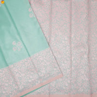 Light Sky blue with Peach Kubera Pattu Saree - Thenianantham