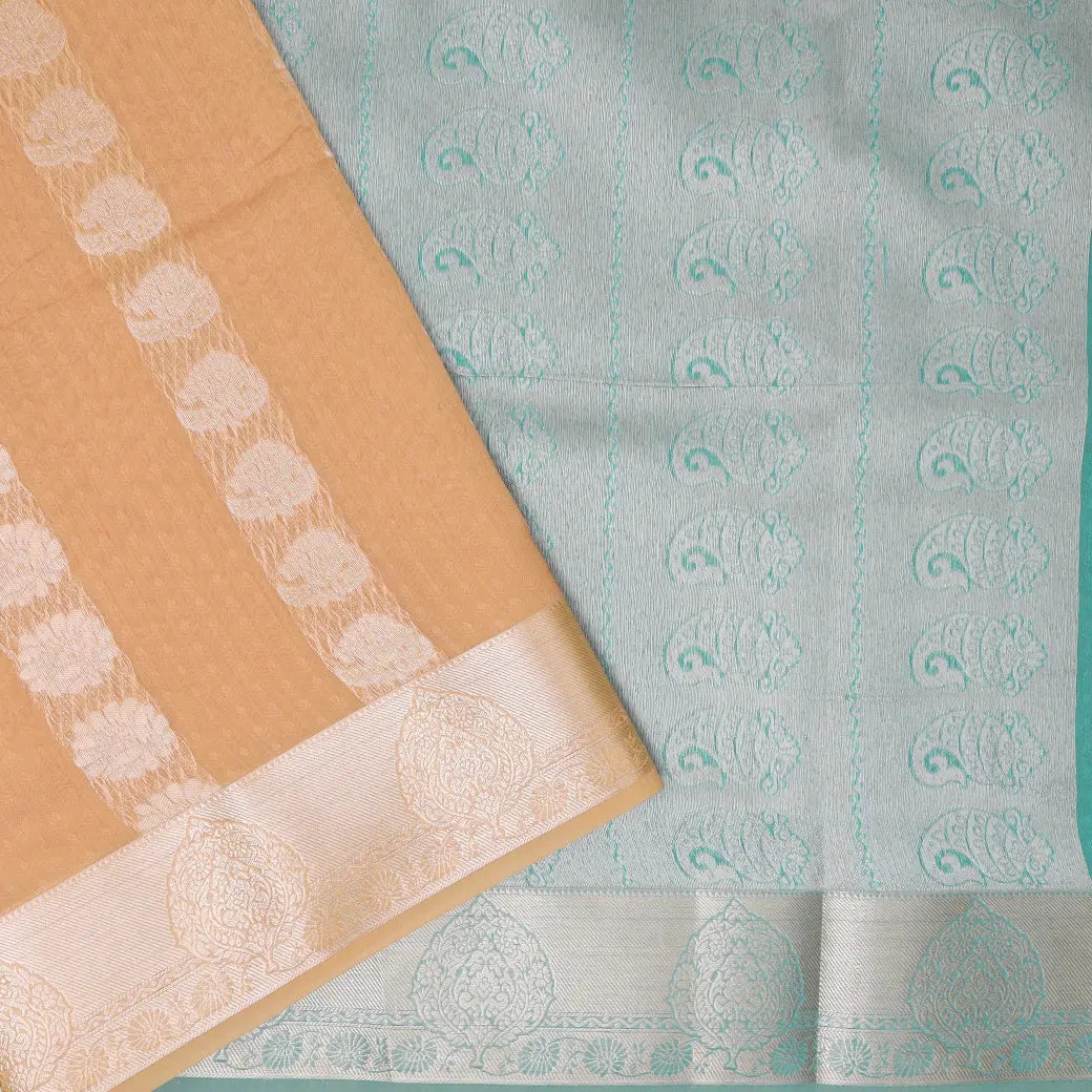 Sandal With Green Silk Cotton Saree