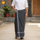 Dark Grey -Men’s Plain Cotton Lungi – Soft & Comfortable