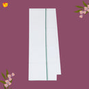 White with Green Fancy Border Single Layer Cotton Men’s Dhoti