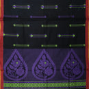 Black with Light Red Negamam Cotton Saree