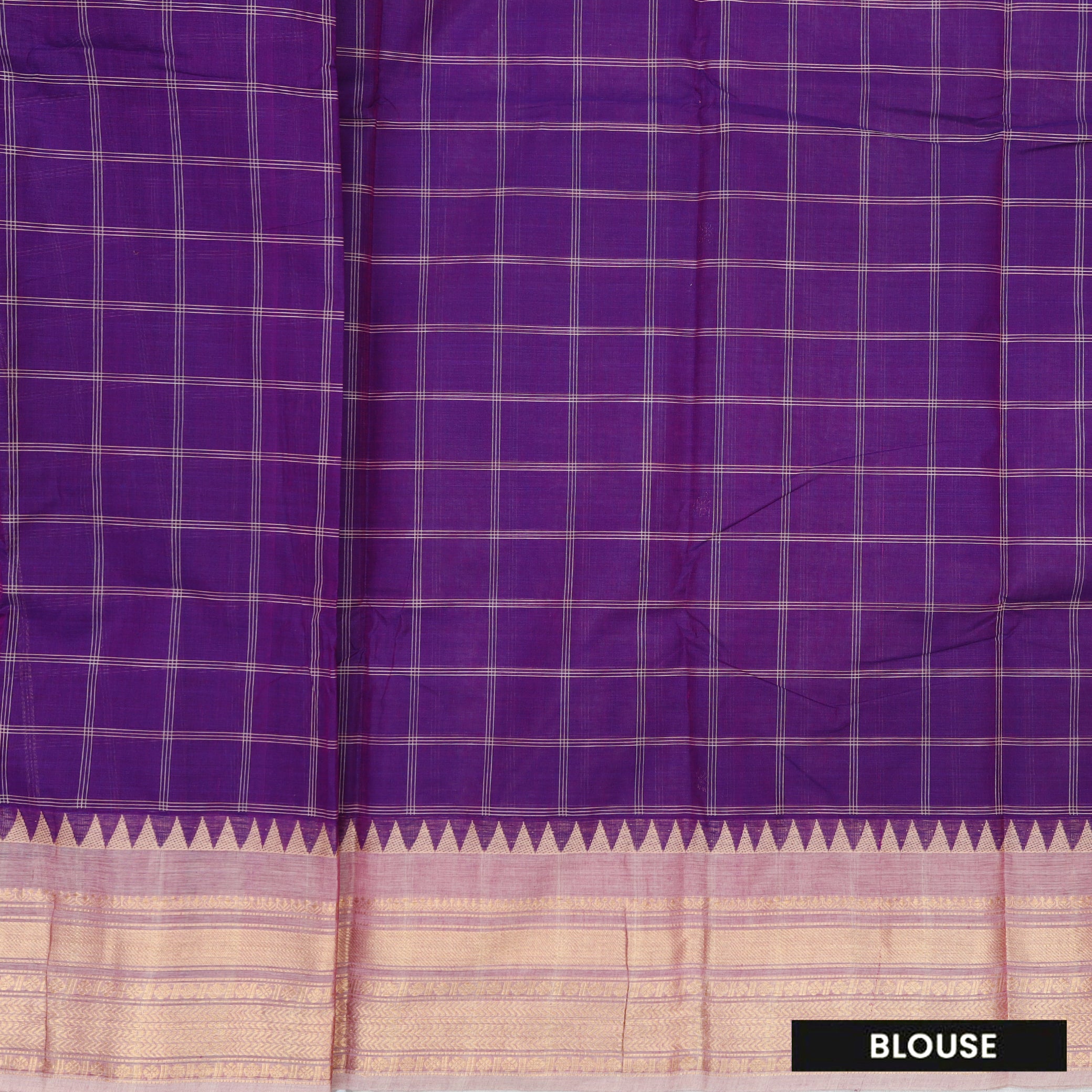 Violet With Gold Zari Premium Quality Pure Cotton Saree
