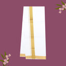 White with Golden  Border Single Layer Cotton Men’s Dhoti