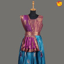 Purple with Blue Girls & Women Branded Readymade Pattu Gown - Thenianantham