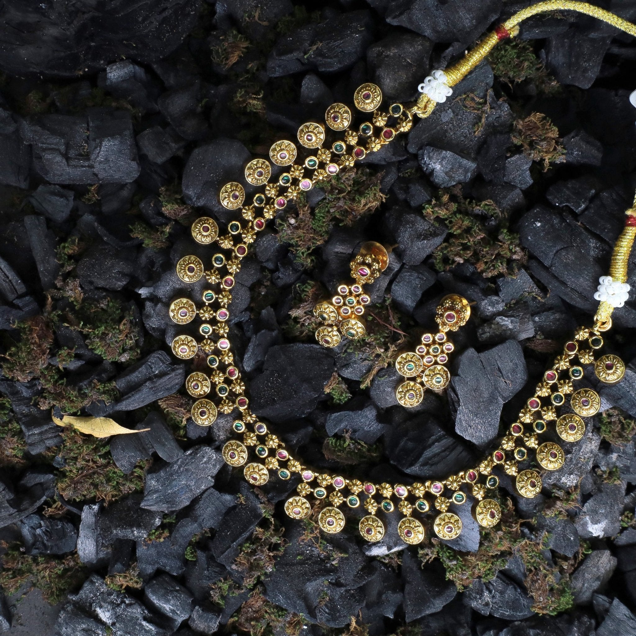 Antique Coin Necklace with earrings