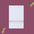 White with Silver  Border Single Layer Cotton Men’s Dhoti