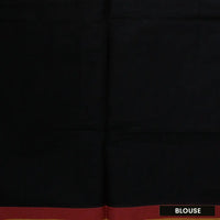 Black with Light Red Negamam Cotton Saree