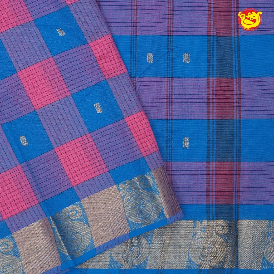 MultiColour Pure Chettinad Cotton Saree  without Blouse