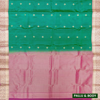 Green With Pink Yuvana Semi Soft Silk Saree