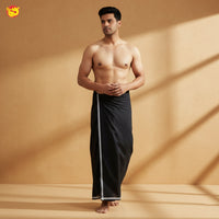 Block -Men’s Plain Cotton Lungi – Soft & Comfortable