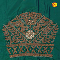 Rich Green Bridal Aariwork Blouse - Thenianantham