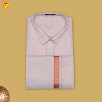Quicksand Colour Tissue Readymade Shirts And Dhoti Sets for Men
