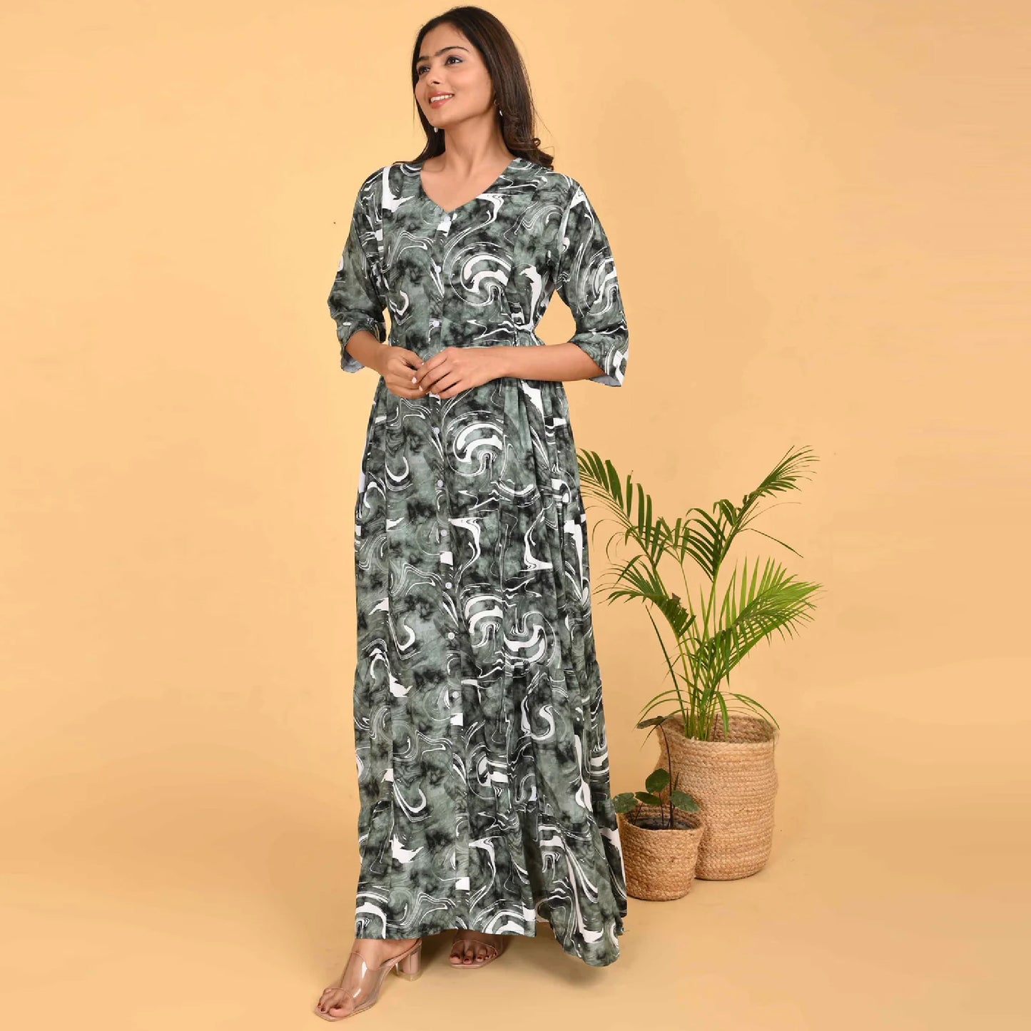 Green Colour Women’s Nighty