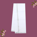 White with Silver  Border Single Layer Cotton Men’s Dhoti