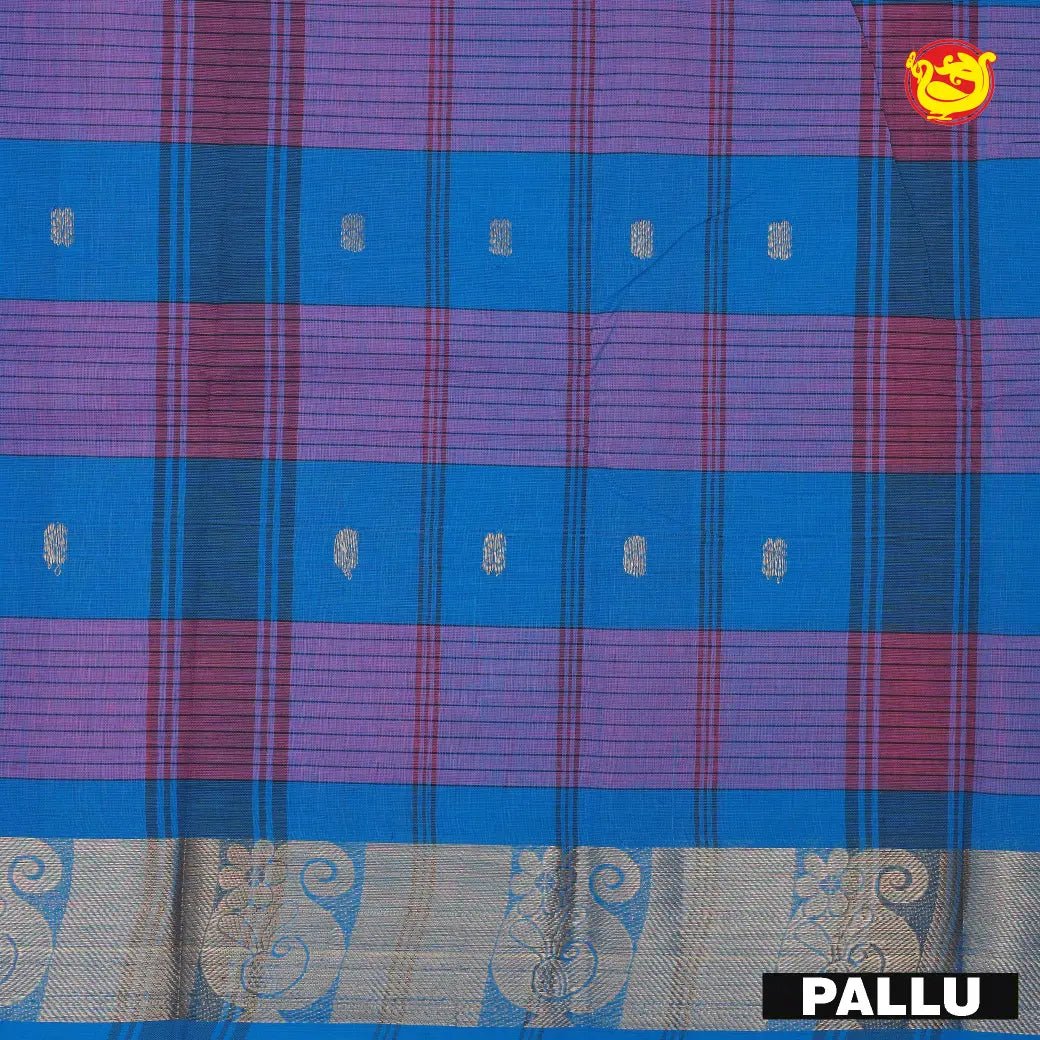 MultiColour Pure Chettinad Cotton Saree without Blouse - Thenianantham