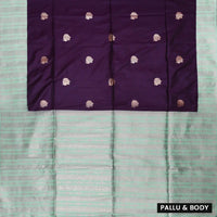 Dark Purple With Pale Green Soft Silk