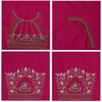 Pink Bridal Aariwork Blouse - Thenianantham