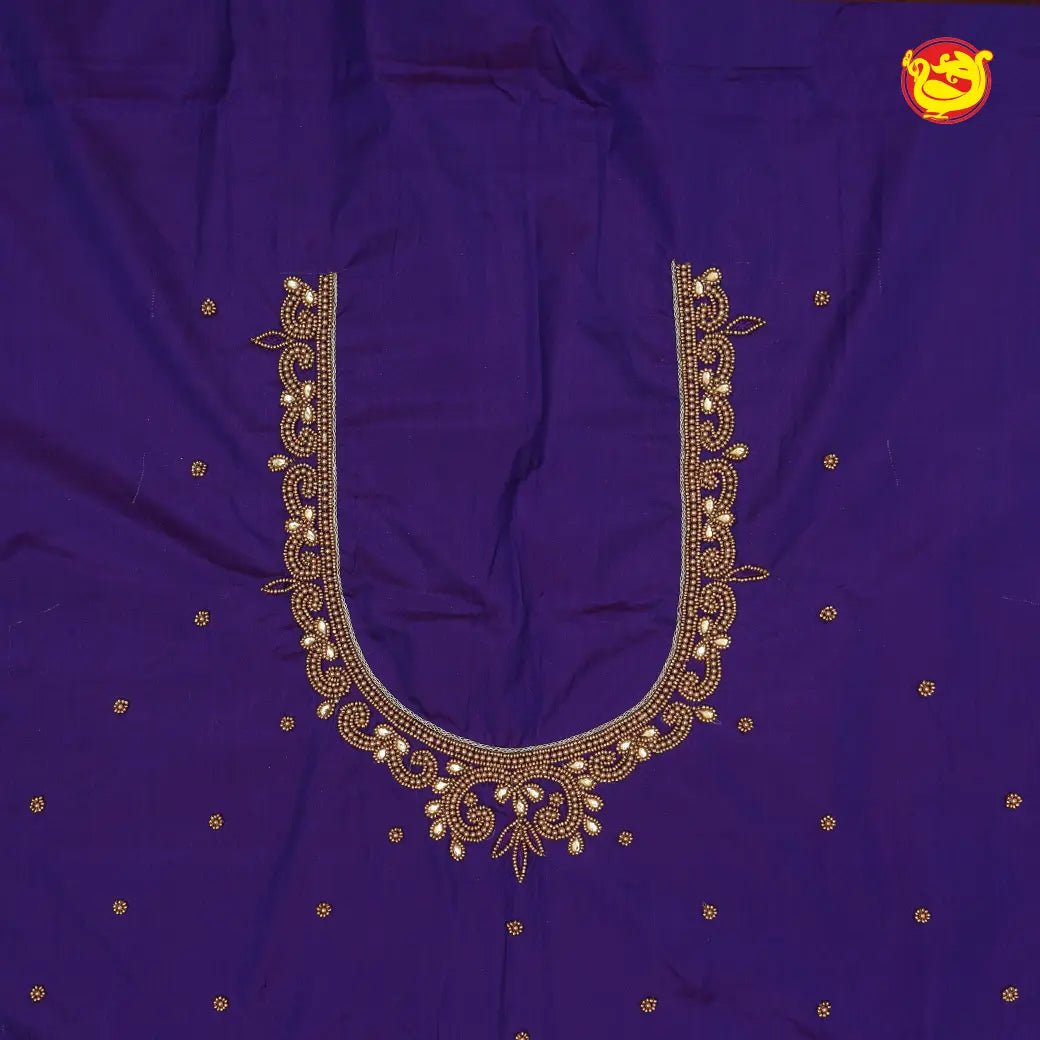 Purple Bridal Aariwork Blouse