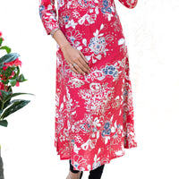 Kuyil- Red With White Ladies Branded Umbrella Top Readymade