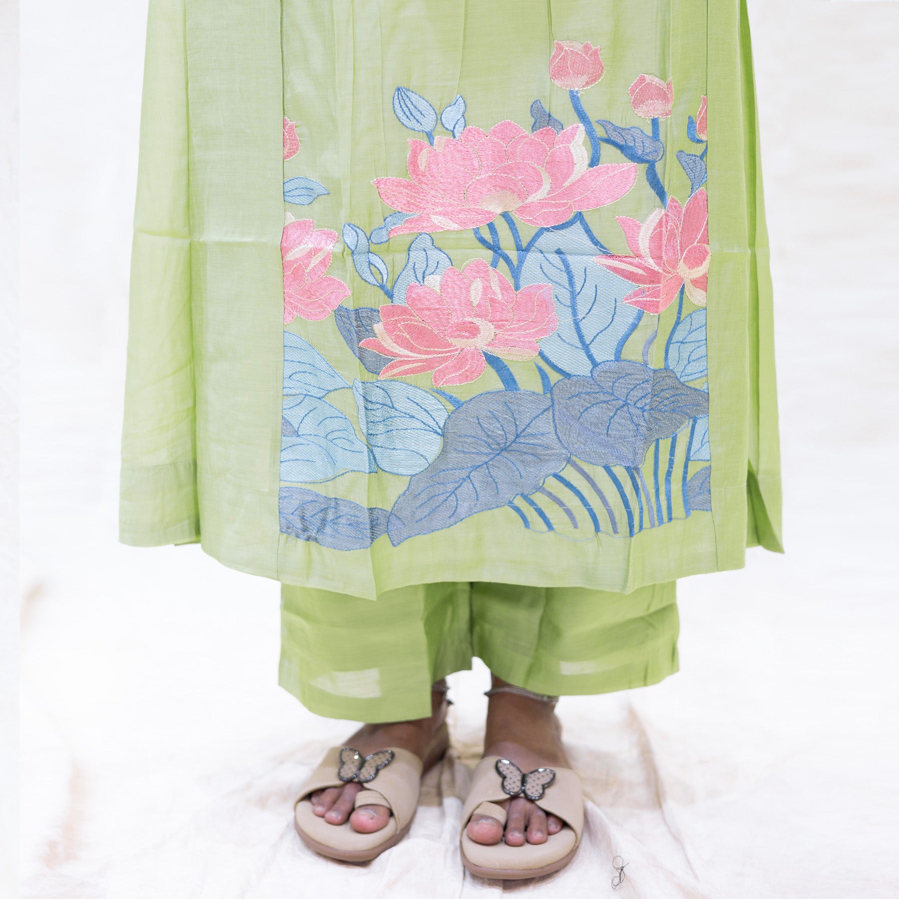 Poovizhi- Pistachio Green  Ladies Branded Co-ord-set Readymade