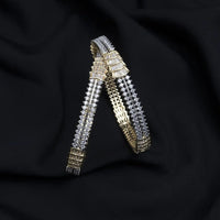 American diamond bangle pair gold finish - Thenianantham