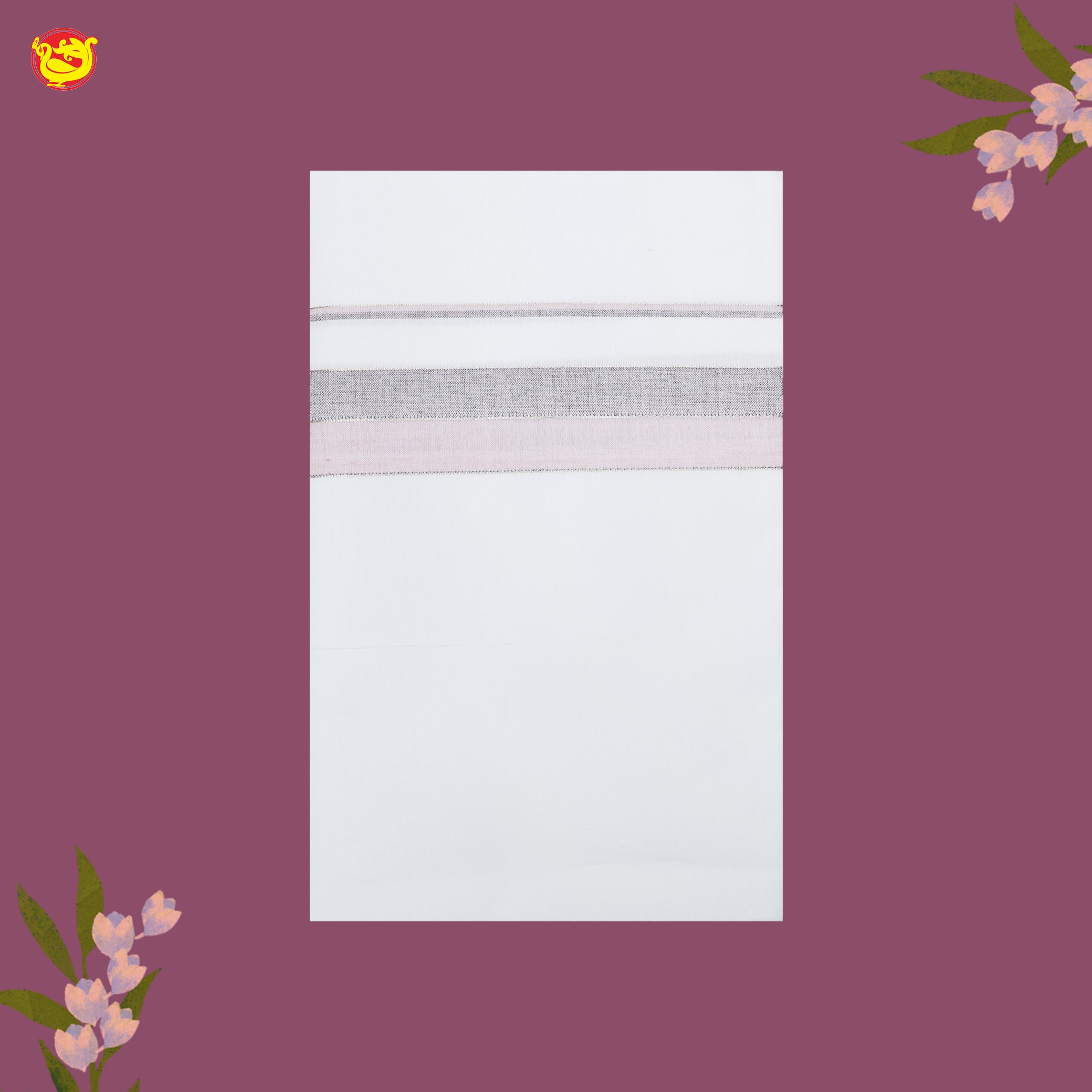 White  Fancy Border Single Layer Cotton Men’s Dhoti