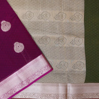 Maroon With Forest Green  Silk Cotton Saree
