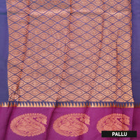 Green With  Purple Border Silk Cotton Saree