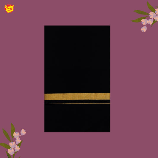 Black With Gold Border  Men’s Temple Wear Dhotis
