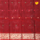 Blue with Red Pure Bengal Cotton Saree without Blouse