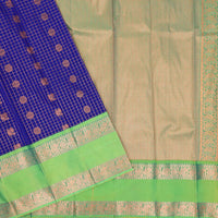 Blue with Light Lawn green Art Silk Saree