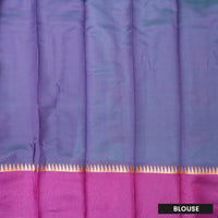 Green With  Purple Border Silk Cotton Saree