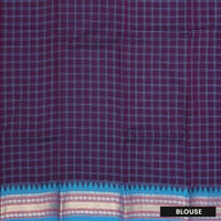 Purple With Blue Premium Quality Pure Cotton Saree
