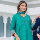 Ramar Green with Pink Ladies Branded Readymade Sharara Set