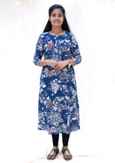 Kuyil- Dark Blue With White Ladies Branded Umbrella Top Readymade