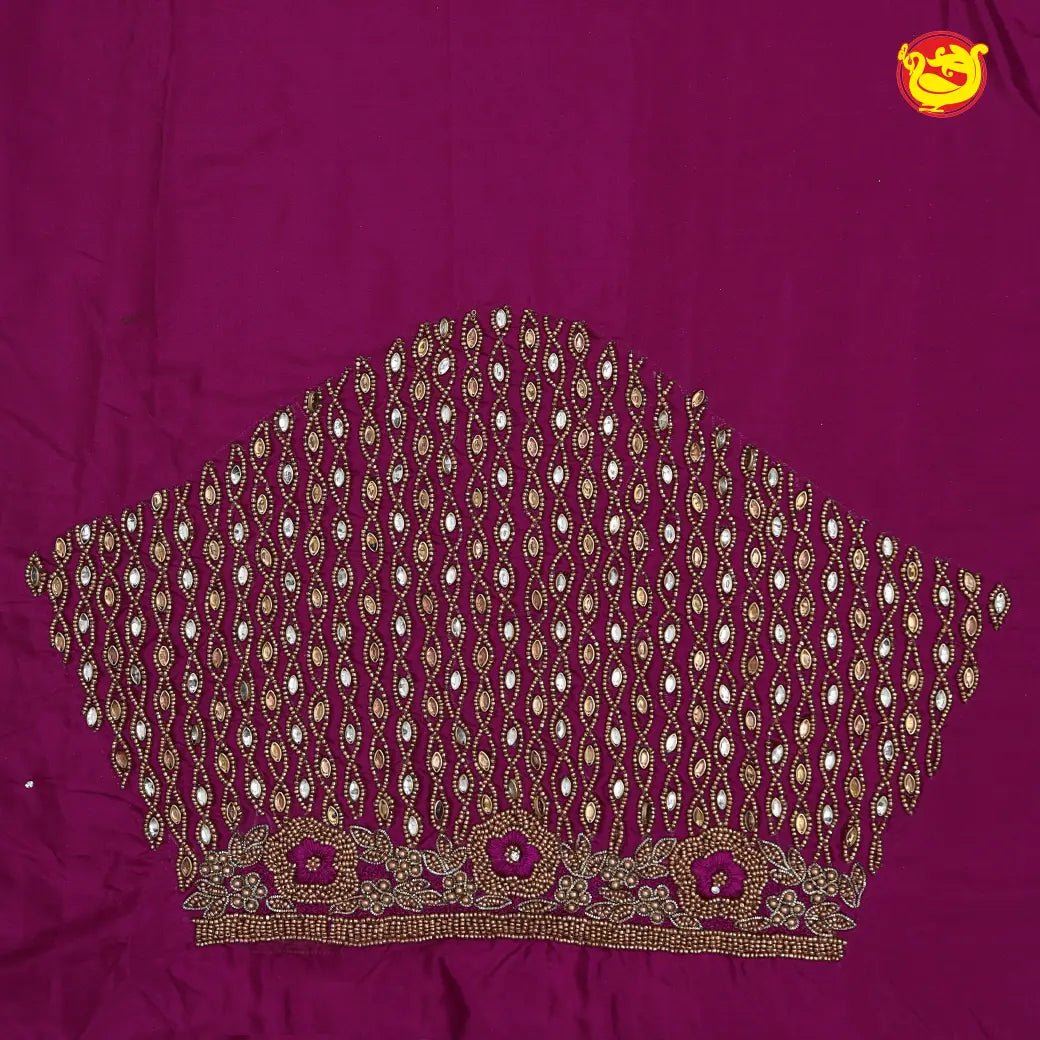 Magenta Bridal Aariwork Blouse - Thenianantham