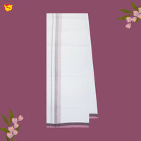 White  Fancy Border Single Layer Cotton Men’s Dhoti