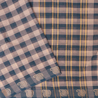 Multi Colour Small Checked Pattern Pure Chettinad Cotton Saree without Blouse