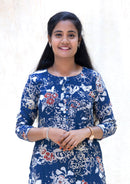 Kuyil- Dark Blue With White Ladies Branded Umbrella Top Readymade