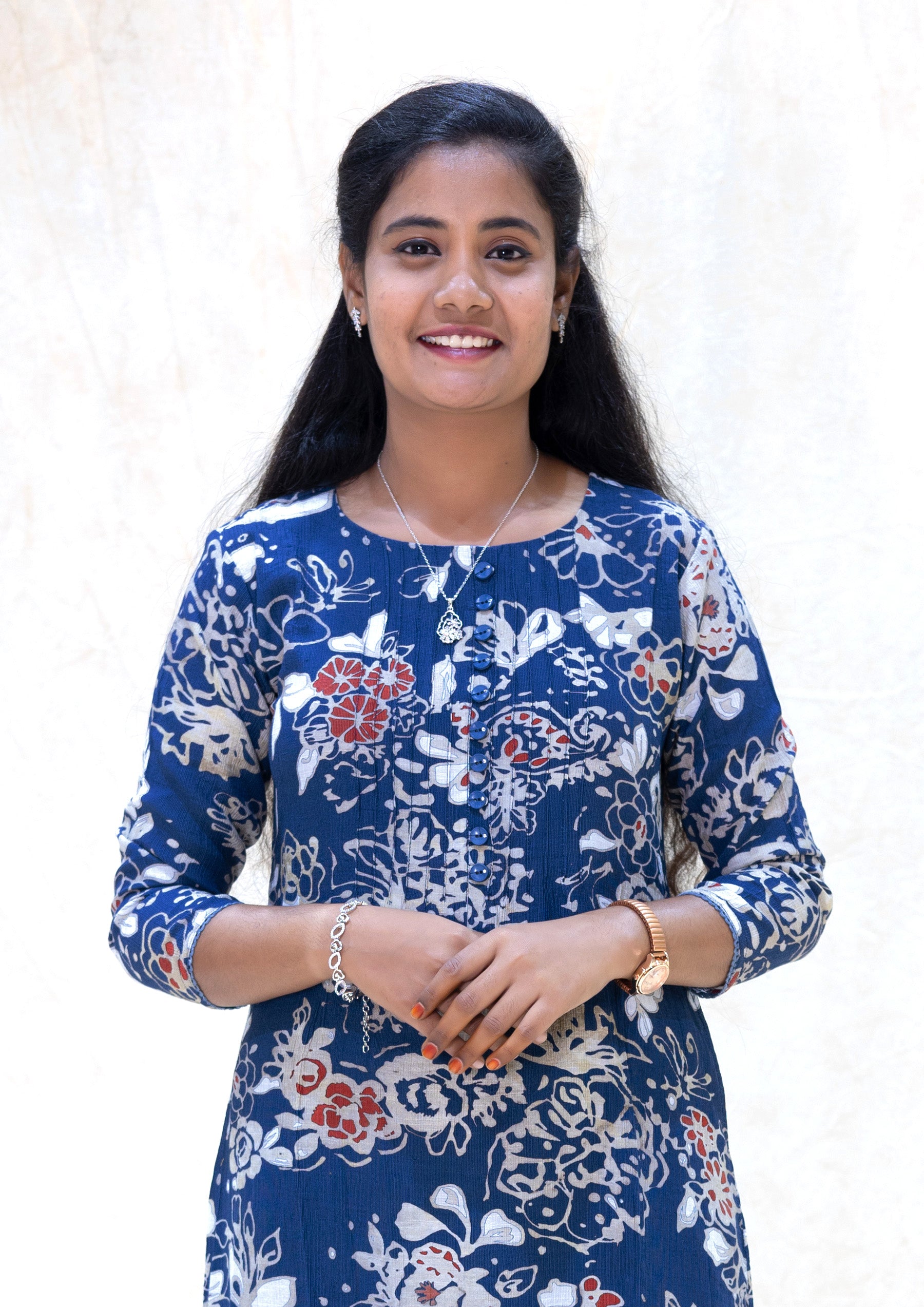 Kuyil- Dark Blue With White Ladies Branded Umbrella Top Readymade