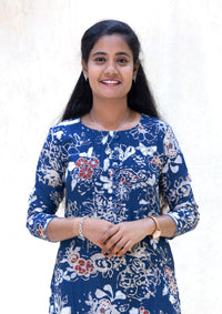 Kuyil- Dark Blue With White Ladies Branded Umbrella Top Readymade